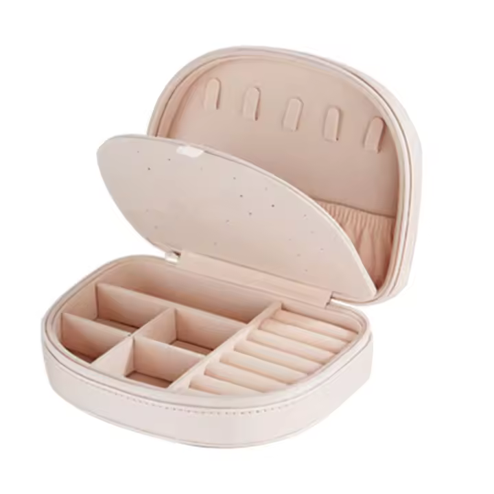 Joyero de viaje con forma de concha, caja organizadora de joyería para mujer, caja de almacenamiento de joyería - 1