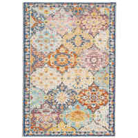 vidaXL Alfombra de interior/exterior diseño vintage ARBIZU 140x200 cm Color Rosa,  Multicolor,  Gris claro y mas Alfombras de área  Alfombra de Piso para Sala de Estar Dormitorio Habitación Salón - details 3