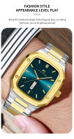 Reloj De Hombre 2024 Moda Cuadrado Acero Inoxidable Azul Oro 3Bar Cuarzo Calendario Semanal Deportivo Simulado Negocios - details 1