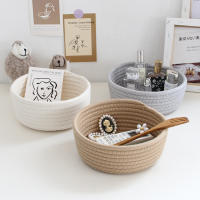 Cesta De Almacenamiento De Ropa De Niños Con Cordones Organizador De Escritorio Para Juguetes Y Cosméticos Hecha a Mano De Algodón Ecológica - details 1
