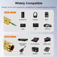 Adaptador Audio 3,5 mm Macho a 6,35 mm Hembra, Chapado en Oro, Adaptador de Auriculare, Convertidor TRS de Audio Estéreo de Jack para Teléfono Móvil Smartphone Tablet PC Notebook Ordenador Receptor HiFi Amplificador - details 1