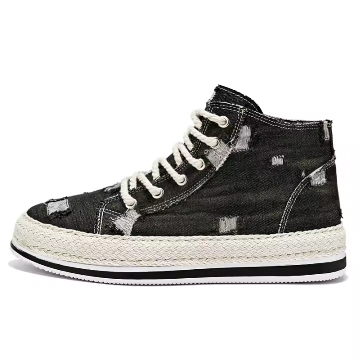 Zapatos De Lona Para Hombre Con Cordones Estilo Clásico Casual Altas Mocasines De Caminar Juvenil Rundown Para Cricket - 1