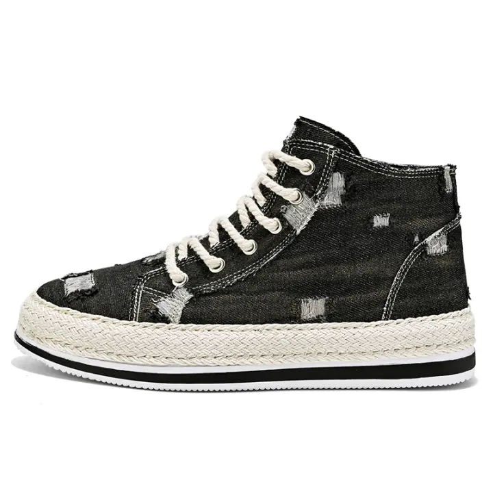 Zapatos De Lona Para Hombre Con Cordones Estilo Clásico Casual Altas Mocasines De Caminar Juvenil Rundown Para Cricket - 1