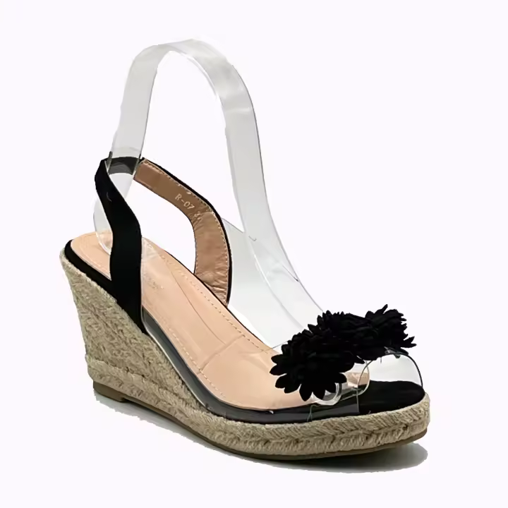 JZ Hermanos Sandalias con flores y tiras transparentes - 1