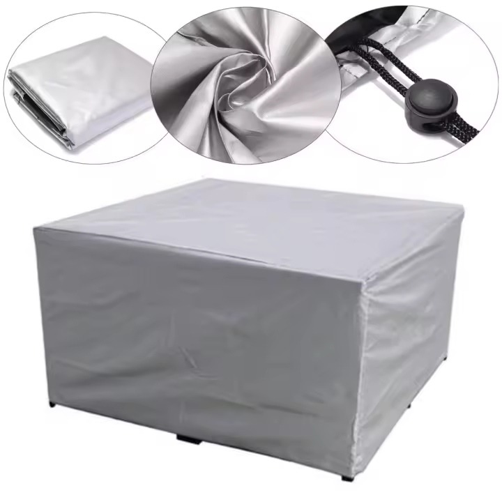 Funda impermeable para muebles de jardín y silla, color plateado, 180x120x74cm - 1