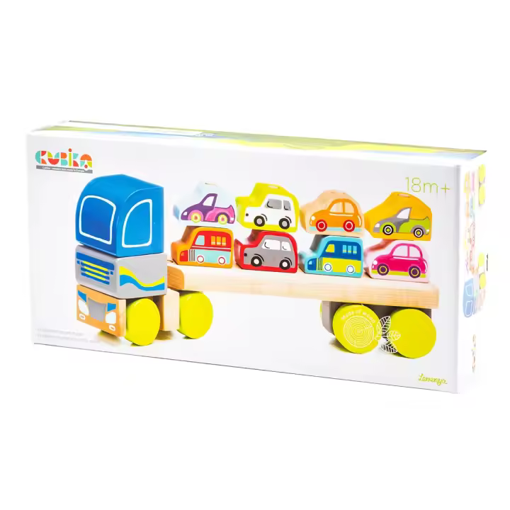 Camión con Coches de Madera de Cubika - 1