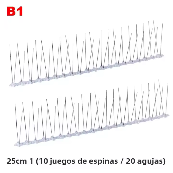 Repellente De Plástico Para Pájaros Y Palomas 25/50cm Espinillas Anti-Pájaro En Acero Inoxidable Tratamiento Anti-Paloma Para Pigeon - 1