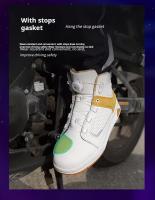 Botas De Motocicleta Para Mujer En Cuero Negro Resistente Al Agua Con Cordones Rápidos Botines De Motocross Para Hombres - details 10