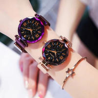 Reloj Para Mujer Estilo De Cielo Estrellado Con Hebilla De Magnetismo Y Cinturón De Malla Diamante Reloj De Cuarzo Casual Para Mujer - details 7