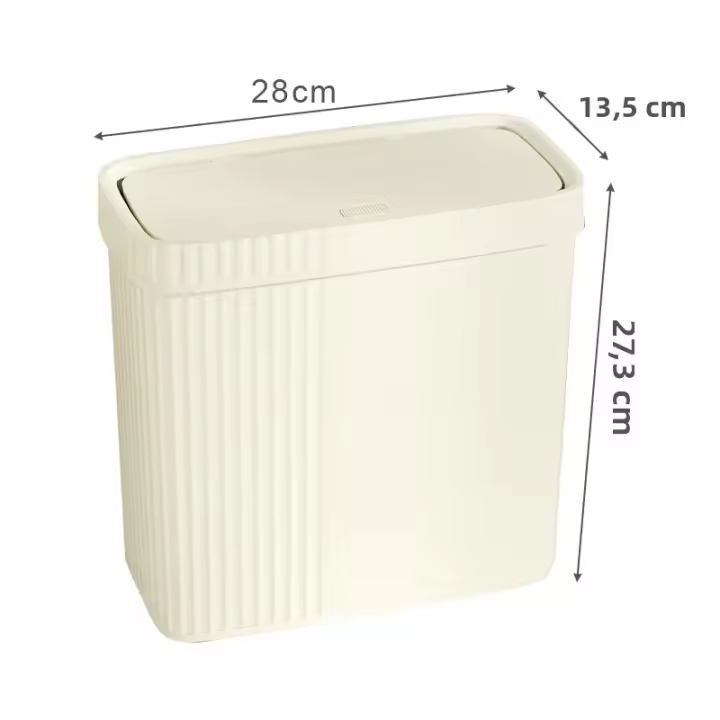 Basurero De Baño Tipo Presión Con Cubierta a Prueba De Olores Recipiente De Basura Estrecho Para Sala De Estar Y Dormitorio - 1
