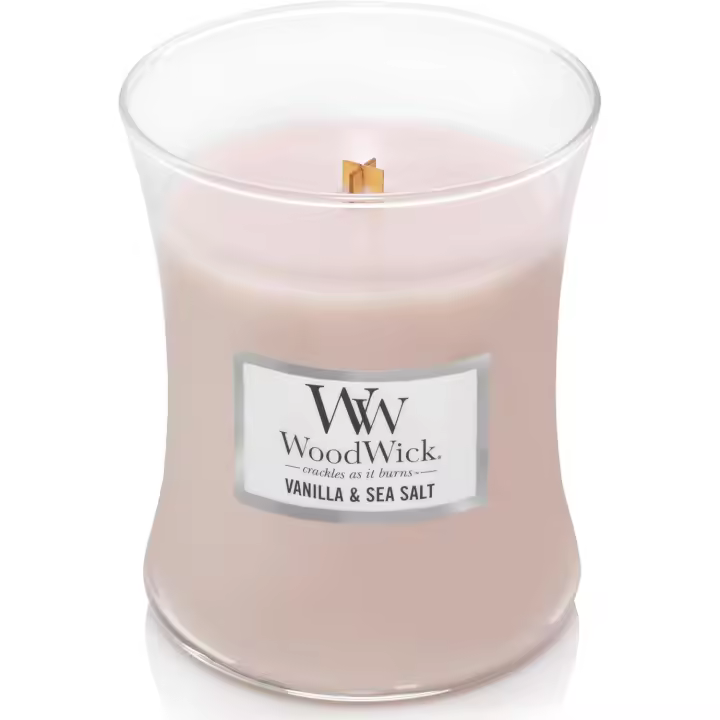 Wood Wick  Vela Aromática en Tarro Mediano, Vanilla & Sea Salt 275g - 1
