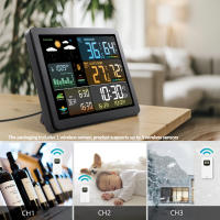Reloj De Pared Digital Con Estación De Clima Medidor De Temperatura Y Humedad Para Interior Y Exterior Previsión Del Tiempo Indicador De Humedad Y Temperatura - details 3