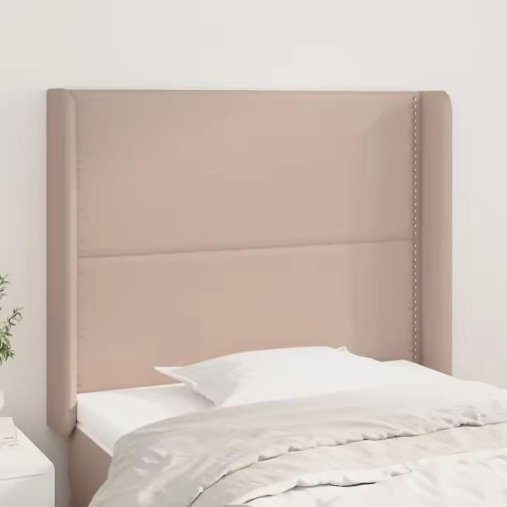 vidaXL Cabecero con orejas cuero sintético capuchino 93x16x118/128 cm - 1