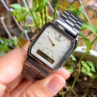 Reloj Casio VINTAGE EDGY AQ-230GG-9A unisex dial analógico y digital Hora dual - alarma - details 0