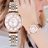 Reloj De Mujer De Lujo Con Diamantes Marca Top Moda Acero Inoxidable Correa De Malla Plateada Reloj De Cuarzo Para Females - details 0