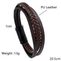 Pulsera De Cuero Para Hombre Estilo Moderno Con Hebilla Magnética Desmontable Y Diseño De Enredado Accesorios Deportivos Para Ciclismo - details 3