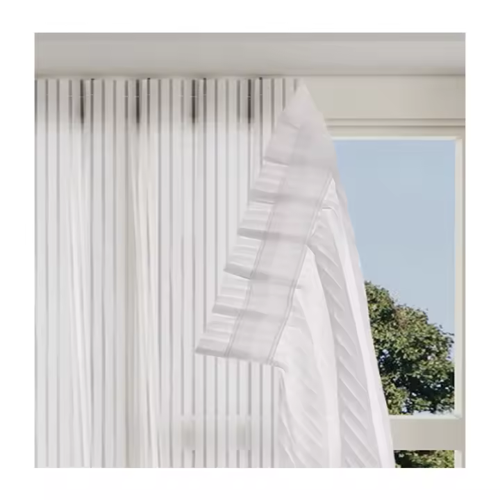 Divisoria De Cortina De Bambú Blanco Sin Perforación Instalación Sencilla Para Sala Y Dormitorio Ventanas Con Protección Contra El Viento - 1