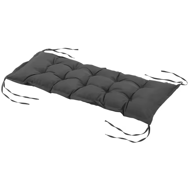 Outsunny Cojín para Banco de Jardín Acolchado 100x40x10 cm Cojín Rectangular para Interior y Exterior con Relleno Grueso y Cintas de Sujeción Gris Oscuro - 1