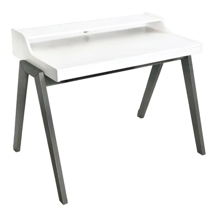 Wellhome Mesa Escritorio 'Nere' Blanco Patas Grises 110x86x75cm - 1