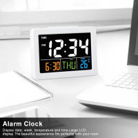 BIT Reloj despertador electrónico de escritorio con pantalla LCD grande a Color, pantalla de fecha y temperatura - details 2