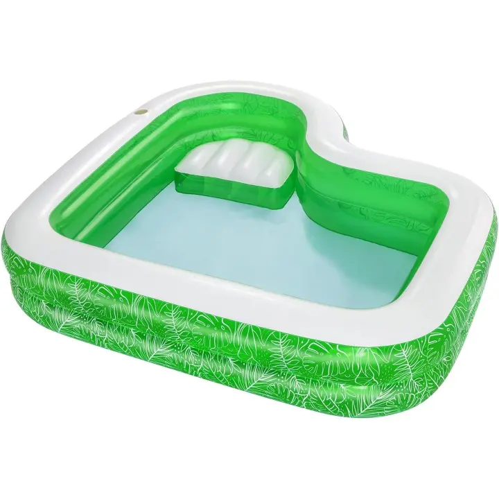 Bestway - Piscina Inflable 231x231x51 cm. con Asiento Estampado Motivos Tropicales - 1