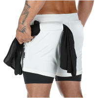 Shorts De Gimnasio Para Hombre 2 En 1 Secado Rápido Pantalones De Entrenamiento Deportivos Para Correr Y Jogging Estilo Skinny mid Waist Camuflaje Polyester Spandex - details 4