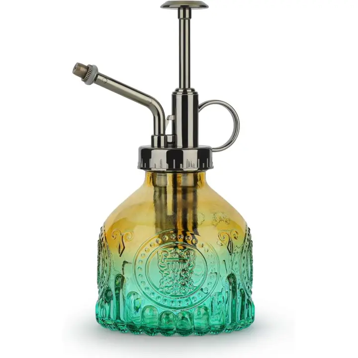 Spray de Riego Regadera 200ml, Botella Retro Vidrio,Regadera Transparente,Botella de Spray de Vidrio para Plantas - 1