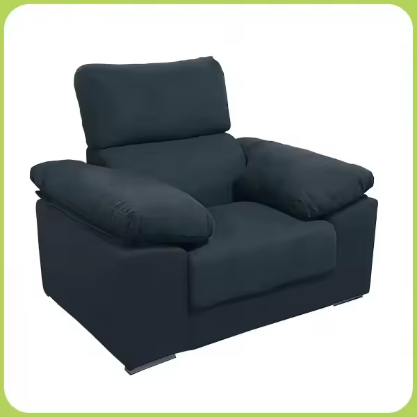 Sillón de una plaza tapizado en tela gris marengo. - 1