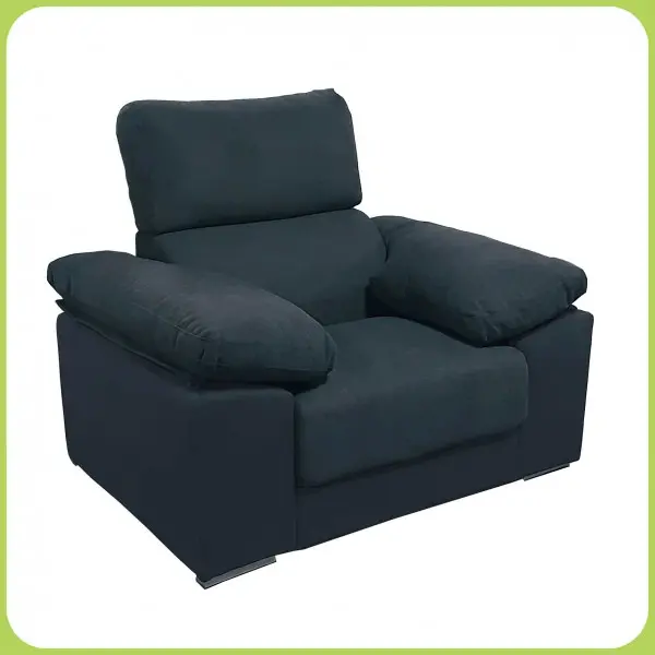 Sillón de una plaza tapizado en tela gris marengo. - 1