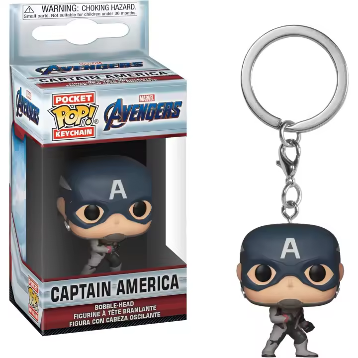 FUNKO POCKET POP ! Keychain: Marvel Avengers Endgame: Captain America - Minifigura de Vinilo Coleccionable - Llavero Original - Mayores de 3 años - 1