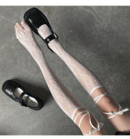 Calcetines Largos De Pies Descalzos Para Mujer Estilo Lolita Japonés Calcetines De Rodilla JK Con Tirantes Y Encaje Suave Y Transpirable Para Otoño E Invierno - details 2