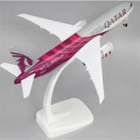 Modelo De Avión Boeing 777 De 20CM En Aleación De Metal Para AIR QATAR Con Ruedas Y Andamios Regalo Para Coleccionistas - details 1