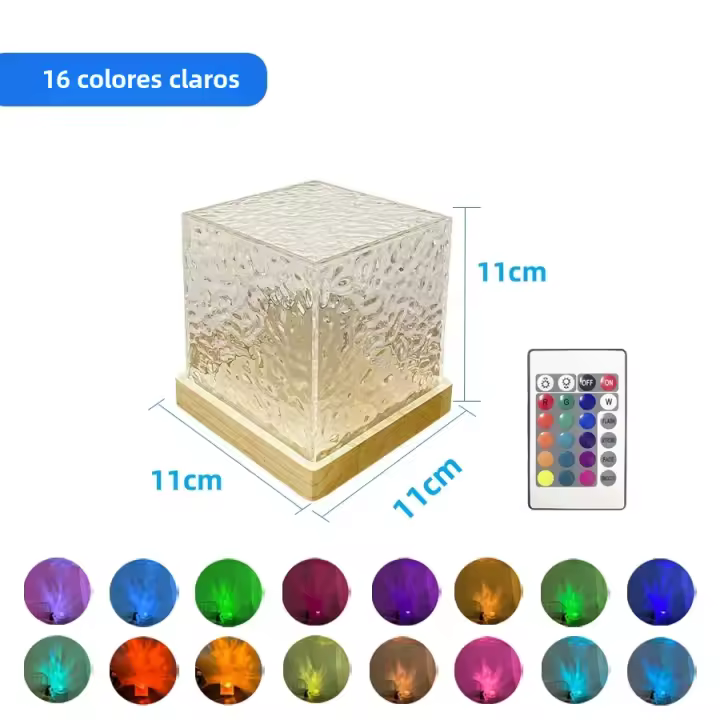 Proyector De Luz Nocturna Dinámico Con Ondas De Agua Y Llama Cristalina En 16 Colores Para Sala De Estar Estudio Dormitorio - 1