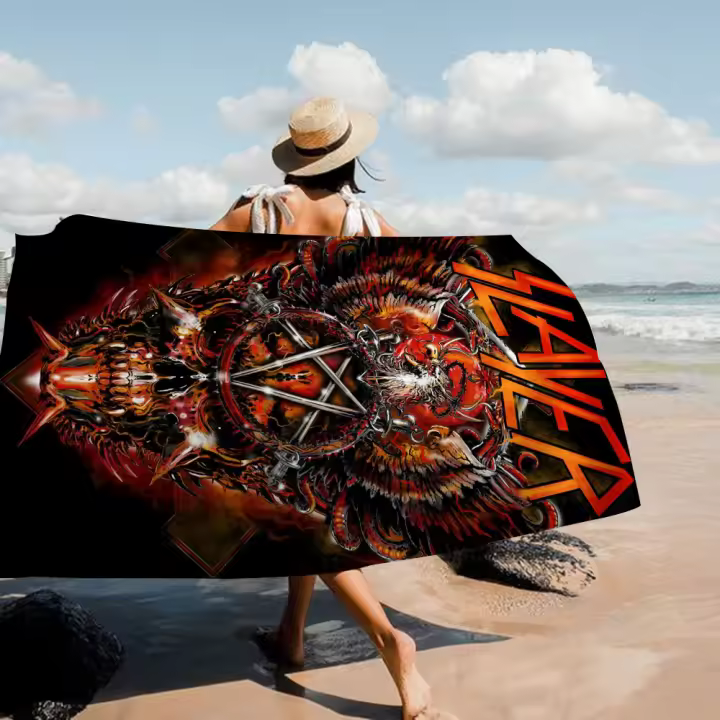 Toalla De Microfibra Slayer Heavy-Metal Band Absorbente Y Secado Rápido Para Playa Yoga Natación Senderismo Toalla De Baño - 1