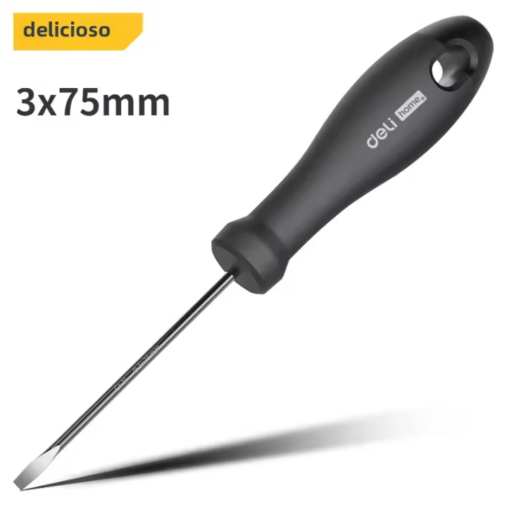 Destornillador Multifuncional Deli PH0 PH1 PH2 Con Mango Negro Y Imán Para Reparación Doméstica Herramientas De Mano Acero Chrome-vanadio - 1