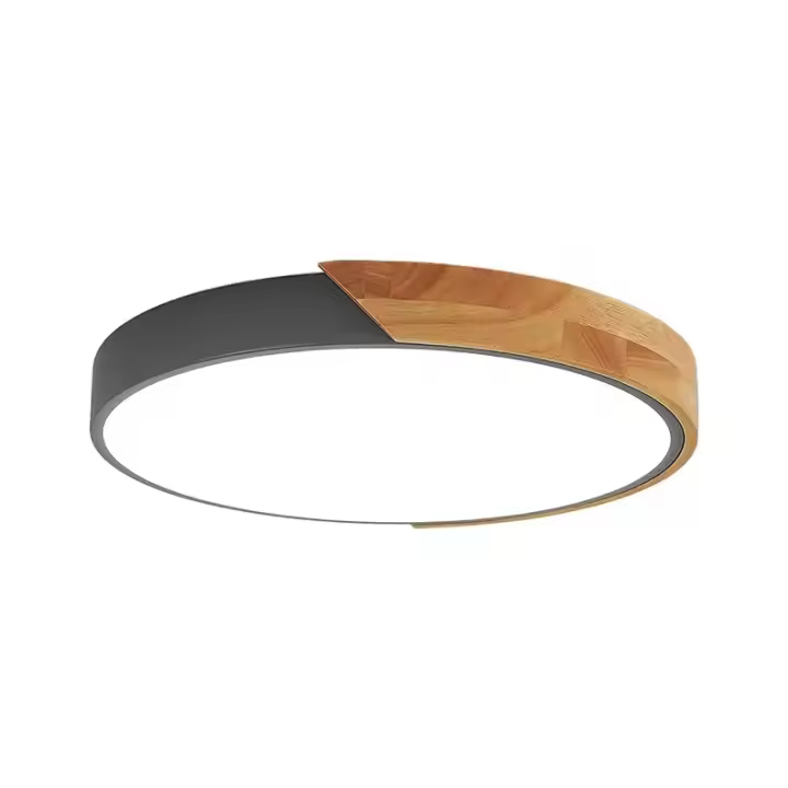 Luz De Techo LED Redonda De Madera Estilo Moderno Para Dormitorio De Niños Comedor Cocina Pasillo Decoración Interior Ajuste De Tres Colores - 1
