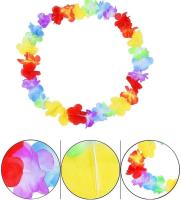 10 guirnaldas de leis hawaianas gruesos de primera calidad, Collares de Flores de Colores para decoraciones de luau, despedidas de Soltero, accesorios de Playa, Fiesta Tropical with flamencos - details 4