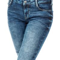 MET-Pantalon Tejano Largo con bajos con corte estrecho 10DB50282 para Mujer