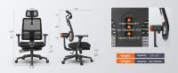 Silla ergonómica NEWTRAL MagicH-BP con reposapiés, respaldo auto-seguimiento, soporte lumbar adaptable, reposabrazos y cabecero ajustables, 4 posiciones de bloqueo - Negro - details 7