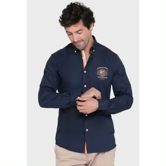 Camisa Valecuatro España bordada color azul marino - 1