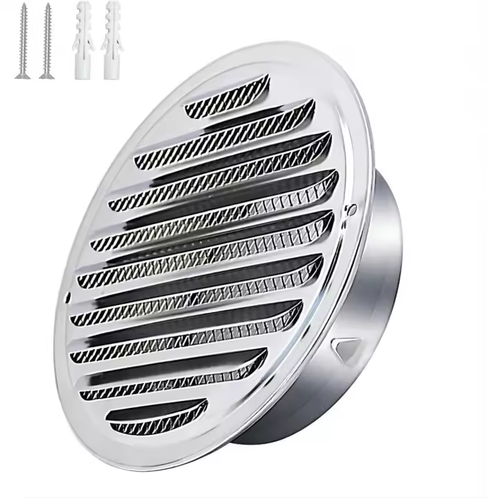 Qrity 304 Arce inoxidable Ronda Ventilatón Parrilla Pantalla Bell 80mm, Redondo extractor ventilador cubierta rejilla Louvre - 1