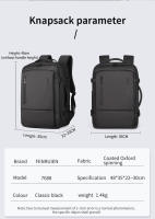 Mochila Multifuncional Fenruien Para Hombres Negocios Clásica De Viaje Con Capacidad Para Portátil De 17.3 Pulgadas Material De Alta Calidad - details 12