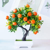 Artesanales Frutas Artificiales Limón Manzana Naranja Decoración De Hogar Potted Plant Bonsái Ornamento De Sala De Estar Árbol Falso De Plástico - details 2
