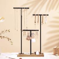 Expositor de Joyas 2 en 1 con Bandeja, 3 Barras en T Ajustables, Soporte para Collares, Pulseras y Pendientes con Agujeros - details 9