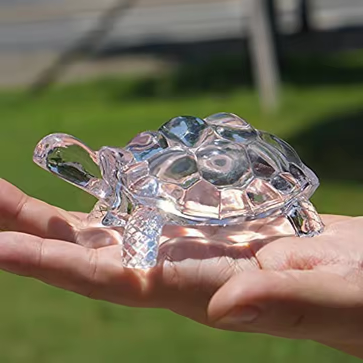 Estatua De Tortuga De Cristal Ornamento De Suerte Para Decoración De Escritorio De Oficina Y Hogar Estilo Moderno Animal - 1