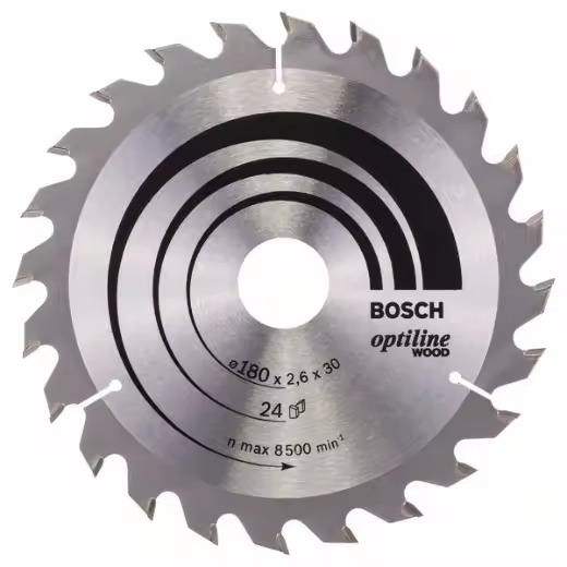 Bosch 2 608 640 608 - Hoja de sierra circular Optiline Wood - 180 x 30/20 x 2,6 mm, 24 (pack de 1) - 1