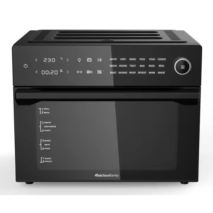 Freidora de Aire y Horno Multifunción MELCHIONI FAMILY BENEDETTA 30L, 1800 W con 18 Programas y Pantalla Táctil en Color Negro - 1