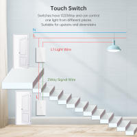 Interruptor Táctil Inteligente WiFi Tuya 1Pared 2Maneras Panel De Vidrio Para Alexa Google Home Smart Life Interruptores De Pared Para Escaleras - details 11