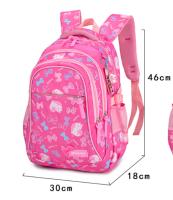 Mochila para niños 3 piezas Rosa Niña Bolsa de Escuela impermeable de nylon with Bolsa de almuerto Caja de pañales para mochildern, bowknot imprimir 6-13 años Niños adolescentes y Estudiantes. - details 1