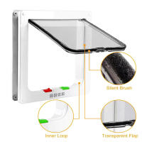Puerta Para Gatos Con Cerradura De Seguridad En 4 Direcciones ABS Plástico Puerta De Seguridad Para Perros Y Gatos Pequeños Kit De Puerta Para Mascotas - details 8